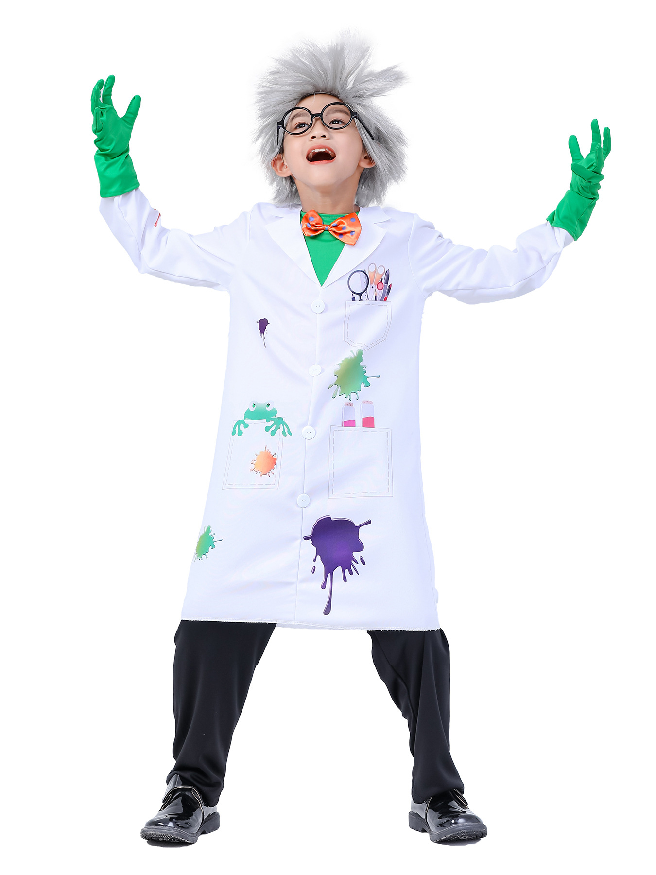 Crazy Scientist Cosplay Fancy Party Dress Mad Scientist Kids Halloween Costume